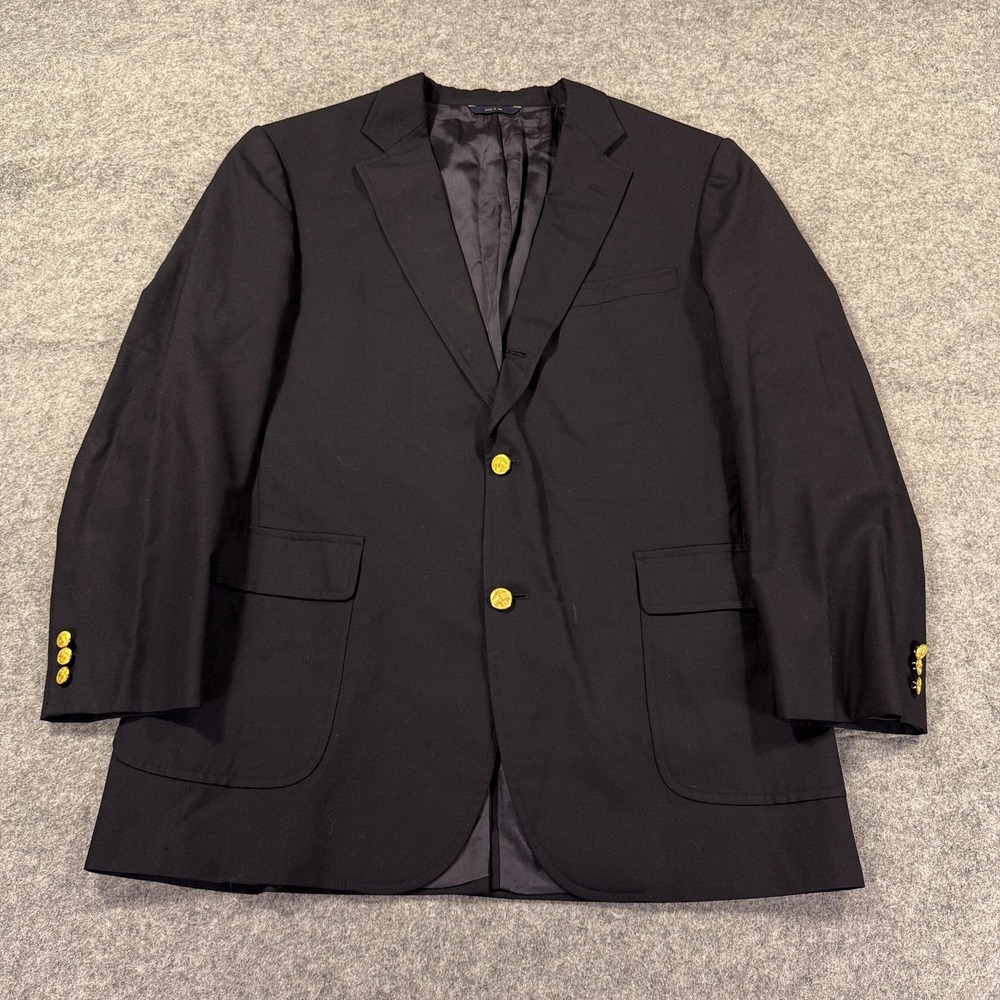Brooks Brothers Brooksease Blazer Mens 45L Navy Wool Loro‎ Piana USA Heritage